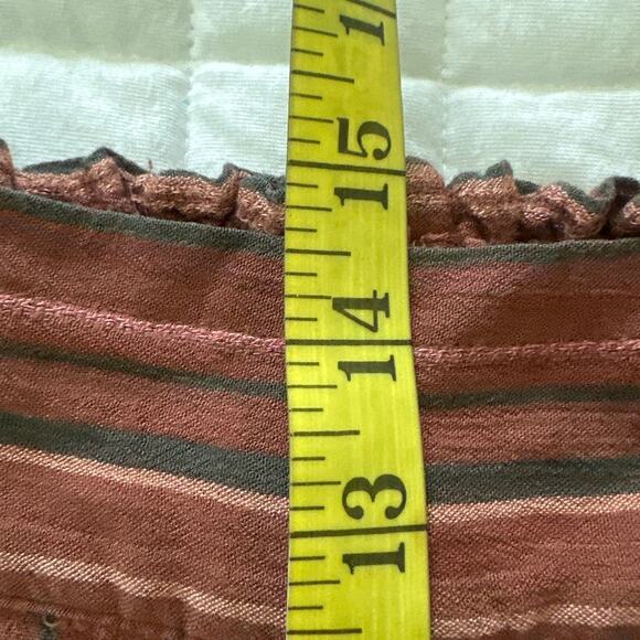 AMERICAN EAGLE Pants Womens Small Short Rust Red Striped Harem Belted Bohemian - Picture 9 of 11